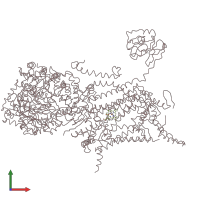 PDB entry 1qcr coloured by chain, front view.