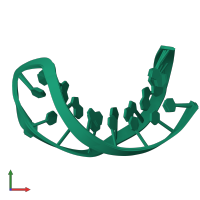 PDB entry 1qe7 coloured by chain, ensemble of 10 models, front view.