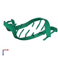 PDB entry 1qe7 coloured by chain, ensemble of 10 models, top view.