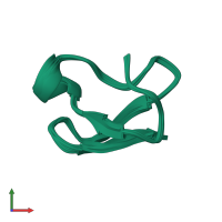 PDB entry 1qfd coloured by chain, ensemble of 10 models, front view.