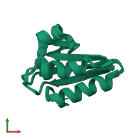 PDB entry 1qfr coloured by chain, ensemble of 16 models, front view.