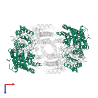Nitrogenase molybdenum-iron protein alpha chain in PDB entry 1qh1, assembly 1, top view.