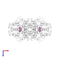 3-PHOSPHOGLYCERIC ACID in PDB entry 1qhf, assembly 1, top view.