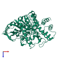 PDB entry 1qif coloured by chain, top view.