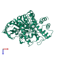 PDB entry 1qig coloured by chain, top view.