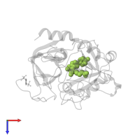 6-CARBAMIMIDOYL-2-[2-HYDROXY-6-(4-HYDROXY-PHENYL)-INDAN-1-YL]-HEXANOIC ACID in PDB entry 1qj1, assembly 1, top view.