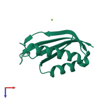 PDB entry 1qjh coloured by chain, top view.