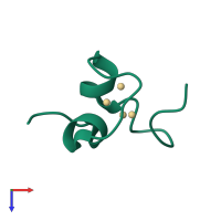PDB entry 1qjk coloured by chain, top view.