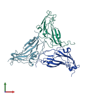 PDB entry 1qjz coloured by chain, front view.