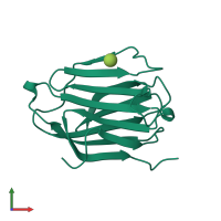 PDB entry 1qkq coloured by chain, front view.