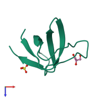 PDB entry 1qkw coloured by chain, top view.