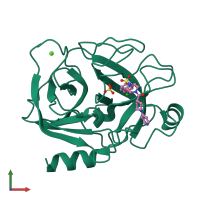 PDB entry 1ql7 coloured by chain, front view.