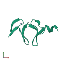 PDB entry 1qli coloured by chain, front view.