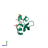 PDB entry 1qlq coloured by chain, side view.