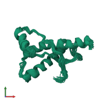 PDB entry 1qm1 coloured by chain, ensemble of 20 models, front view.