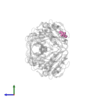 1-HYDROXYSULFANYL-4-MERCAPTO-BUTANE-2,3-DIOL in PDB entry 1qmh, assembly 1, side view.