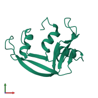 PDB entry 1qmt coloured by chain, front view.