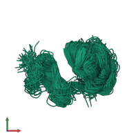 PDB entry 1qo6 coloured by chain, ensemble of 55 models, front view.