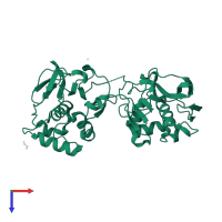 Leader protease in PDB entry 1qol, assembly 2, top view.