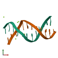 PDB entry 1qp5 coloured by chain, front view.