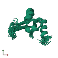 PDB entry 1qpm coloured by chain, ensemble of 26 models, front view.