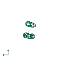 PDB entry 1qr8 coloured by chain, side view.