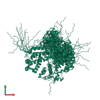 PDB entry 1qrj coloured by chain, ensemble of 20 models, front view.