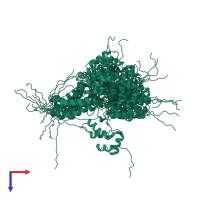 PDB 1qrj coloured by chain and viewed from the top.