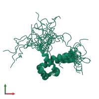 PDB entry 1qry coloured by chain, ensemble of 20 models, front view.