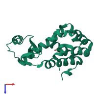 PDB entry 1qtd coloured by chain, top view.