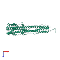 Hemagglutinin HA2 chain in PDB entry 1qu1, assembly 1, top view.