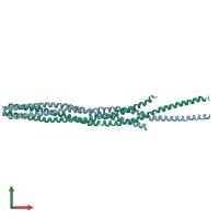 PDB entry 1qu7 coloured by chain, front view.