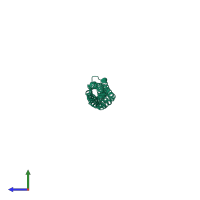 PDB entry 1quu coloured by chain, side view.