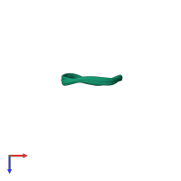 PDB entry 1qvl coloured by chain, ensemble of 10 models, top view.