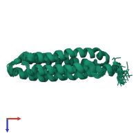 PDB entry 1qvx coloured by chain, ensemble of 25 models, top view.