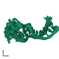 PDB entry 1qwb coloured by chain, ensemble of 17 models, front view.