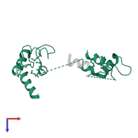 Calmodulin-1 in PDB entry 1qx7, assembly 3, top view.