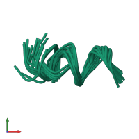 PDB entry 1qyt coloured by chain, ensemble of 21 models, front view.