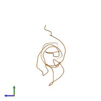 PDB entry 1qzb coloured by chain, side view.