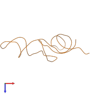PDB entry 1qzb coloured by chain, top view.