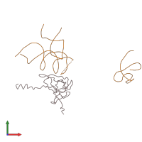 PDB entry 1qzc coloured by chain, front view.