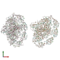 PDB entry 1qzv coloured by chain, front view.
