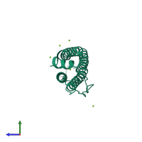 PDB entry 1r03 coloured by chain, side view.