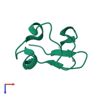 PDB entry 1r0g coloured by chain, top view.