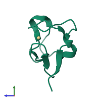 PDB entry 1r0i coloured by chain, side view.
