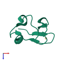 PDB entry 1r0i coloured by chain, top view.