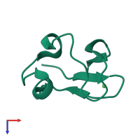 PDB entry 1r0j coloured by chain, top view.