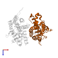 Ecdysone receptor in PDB entry 1r20, assembly 1, top view.