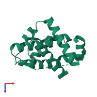 PDB entry 1r2d coloured by chain, top view.