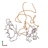 PDB entry 1r2x coloured by chain, front view.